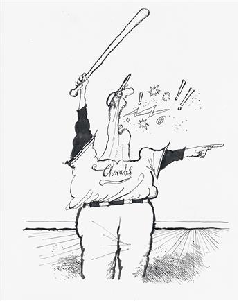 (CARTOONS) RONALD SEARLE. Group of 7 Sports Illustrations.